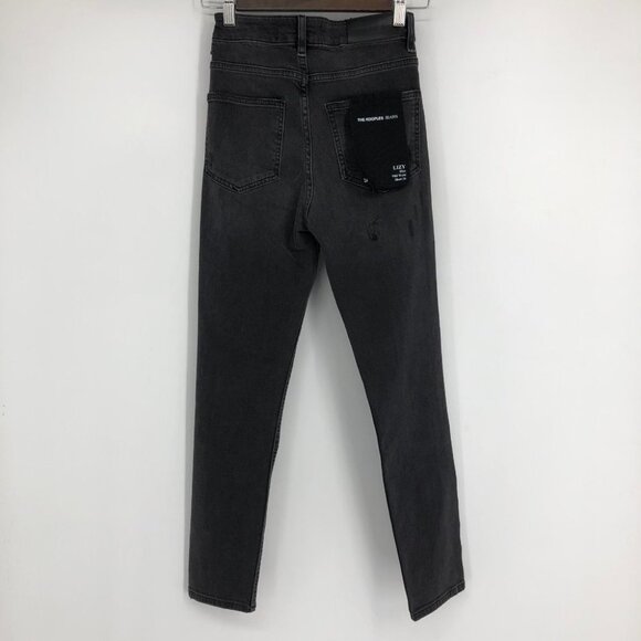 NWT The Kooples Charcoal Wash  Lizy Distressed SlimJeans w/ Piercings size 24 - Picture 3 of 16